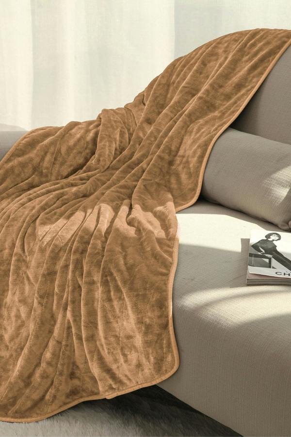Ezysleep Cosy Heated Over Throw Fleece Blanket With Adjustable Control