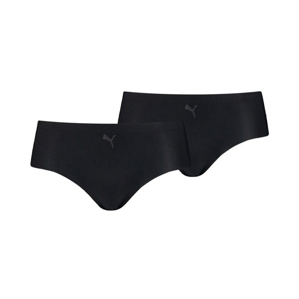 Puma 2-Pack Microfibre Seamless Mid-Rise Hipster Briefs, Black