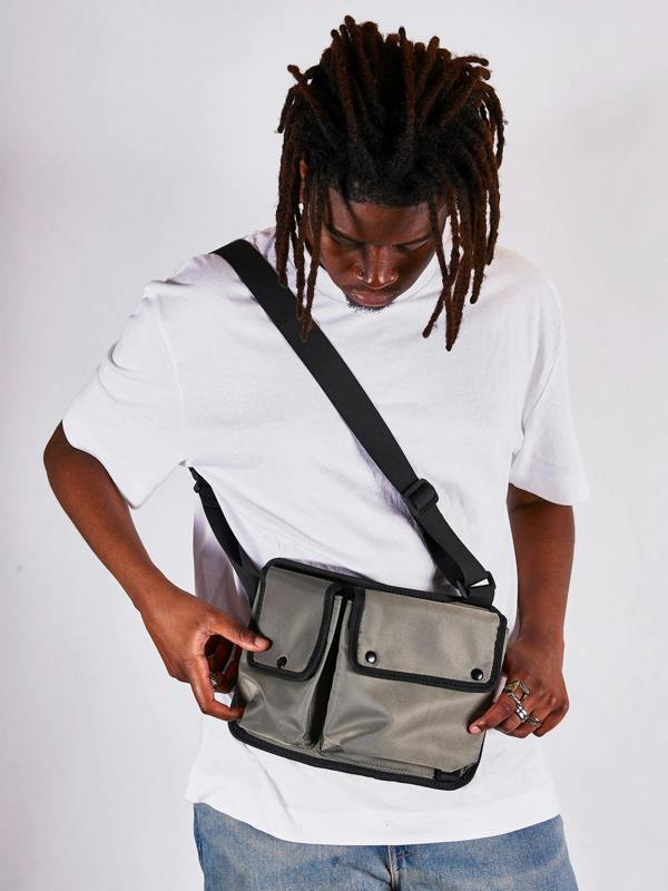 SVNX Nylon chest bag in moss - svnx