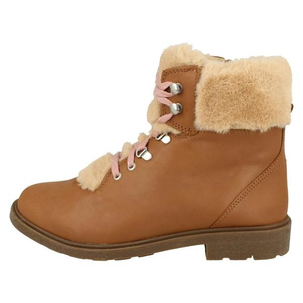Clarks Girls Clarks Faux Fur Detailed Ankle Boots Astrol Hiker K