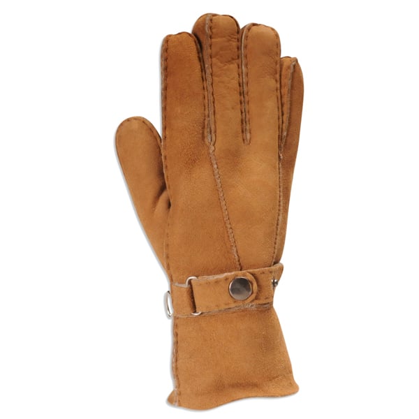 Nordvek Mens Sheepksin Gloves With Buckle Strap