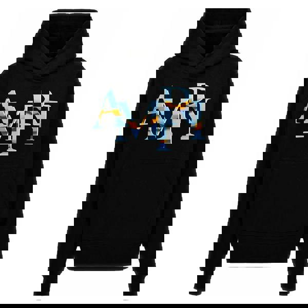 Amiri Chrome Logo Staggered Hoodie   in  Black