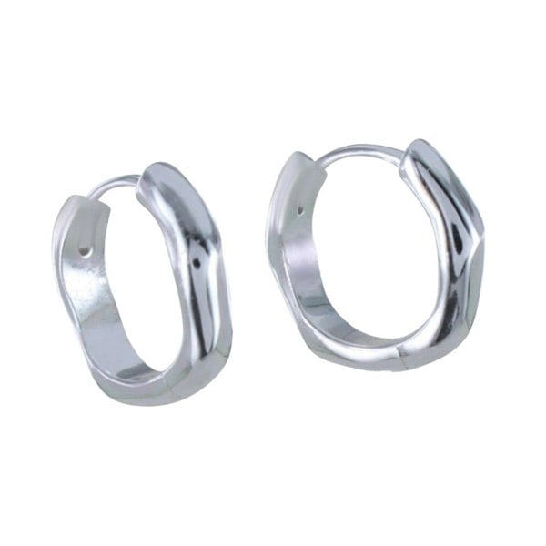 Wave Sterling Silver Hoop Earrings - Reeves & Reeves