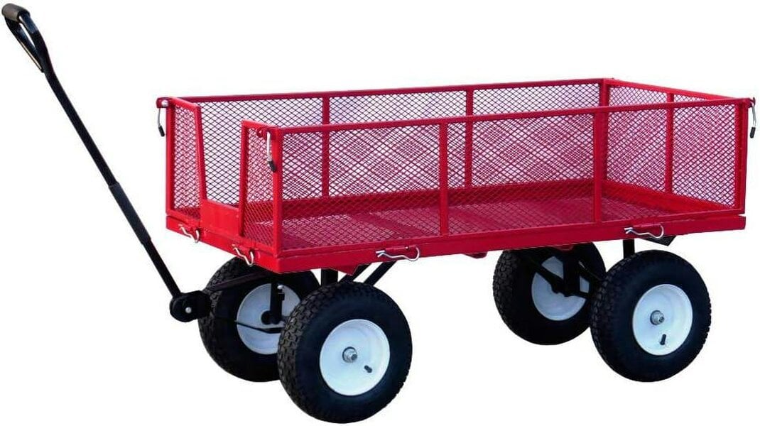 LiftMate Heavy Duty Garden Trolley Cart Wagon Truck with Folding Sides, 350kg Capacity