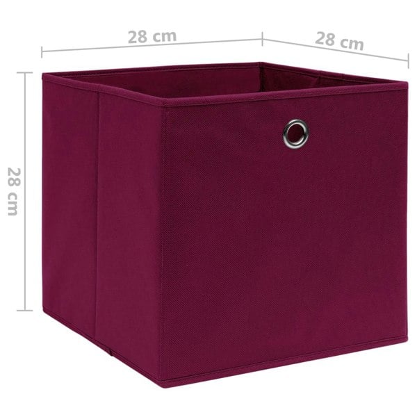 Berkfield Storage Boxes 4 pcs Non-woven Fabric 28x28x28 cm Dark Red