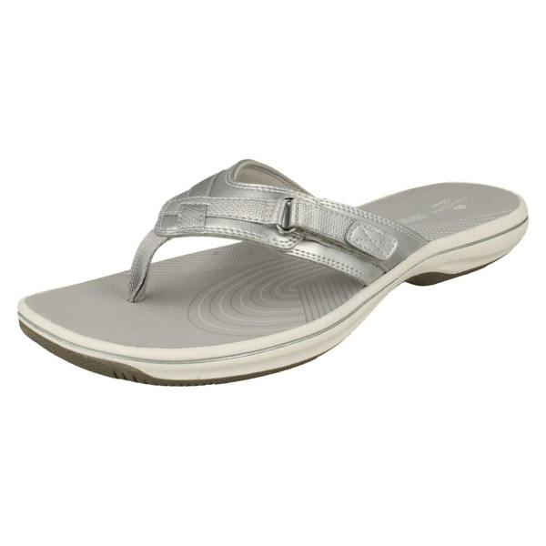 Clarks Ladies Clarks Toe Post Sandals Brinkley Sea