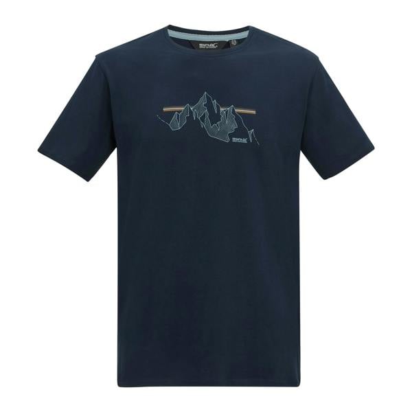Regatta Mens Cline IX Mountain T-Shirt - Navy - 
