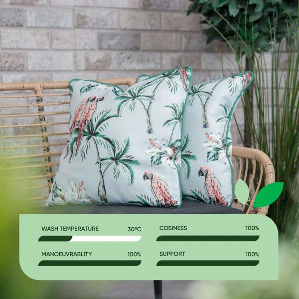 Gardenwize Pair of Outdoor Scatter Cushions – Pink Parrot Design