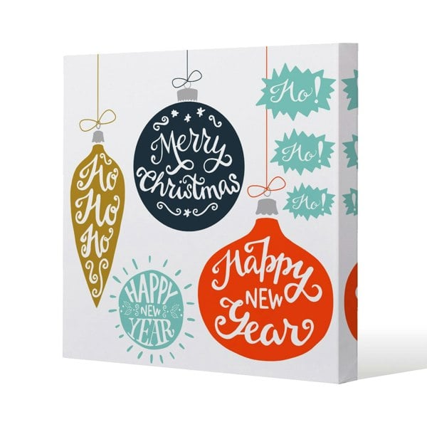Benjamin Tate Design Vintage christmas baubles with merry christmas (canvas)