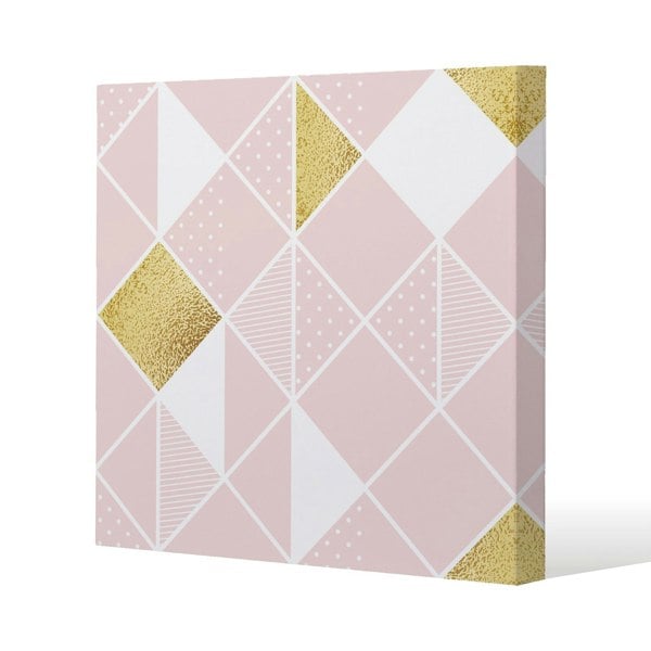 Benjamin Tate Design Pink & Gold Geometric (Canvas Print)