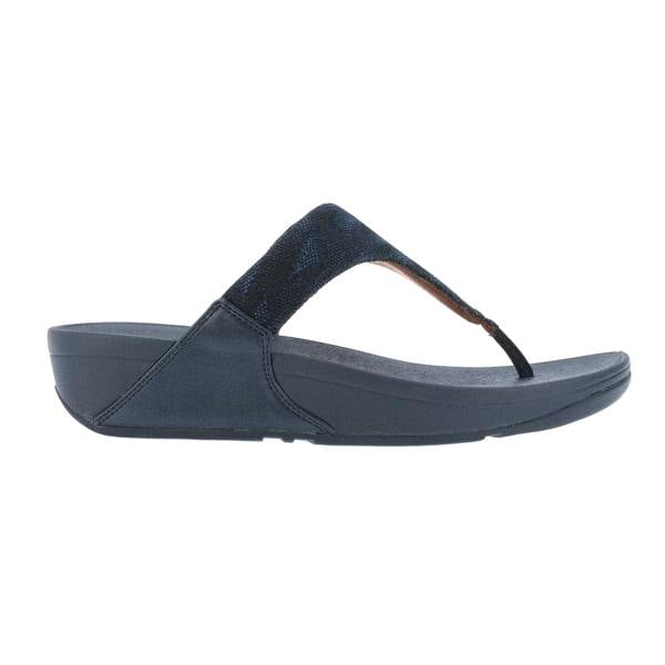 Fit Flop Womens/Ladies Lulu Glitz Toe Post Wedge Sandals - Navy - 