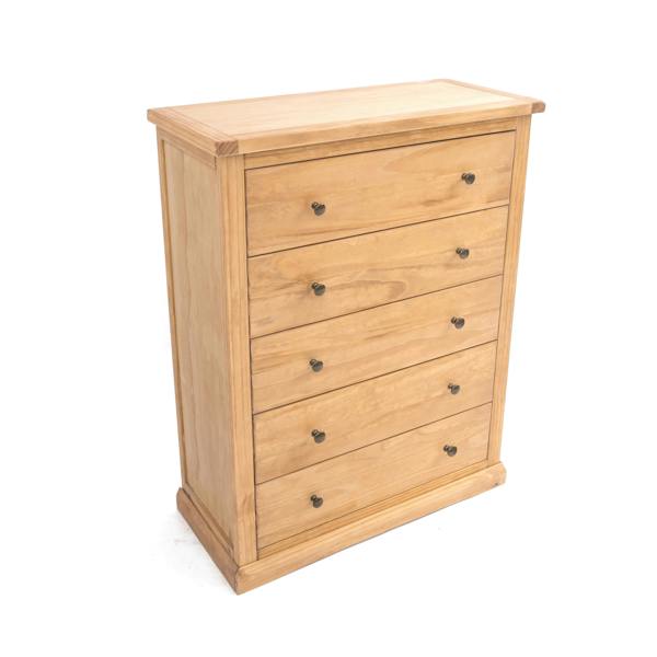 Cabinet Bits Lucca 5 Drawer Chest of Drawers Brass Knob