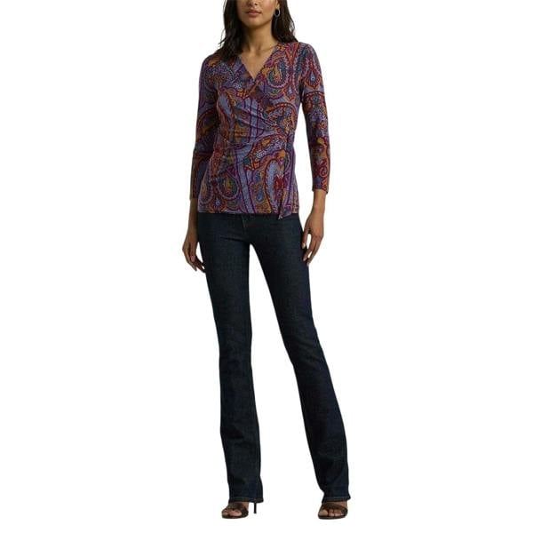 Ralph Lauren Womens/Ladies All-Over Print Ruched Wrap Top - Fuchsia/Multicoloured - 
