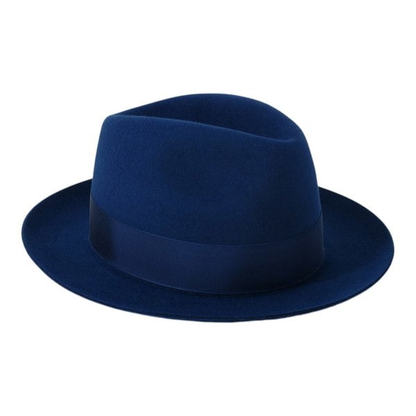 Gamble & Gunn 'Camden' Navy Blue Fur Felt Trilby