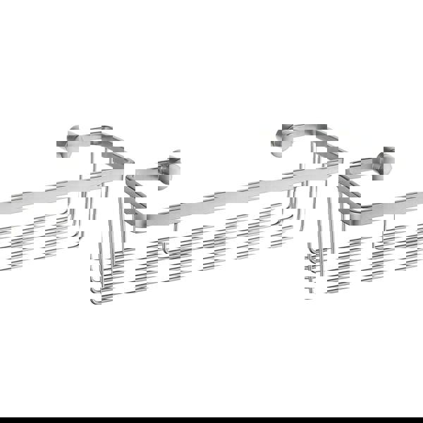 Brushed chrome shower basket