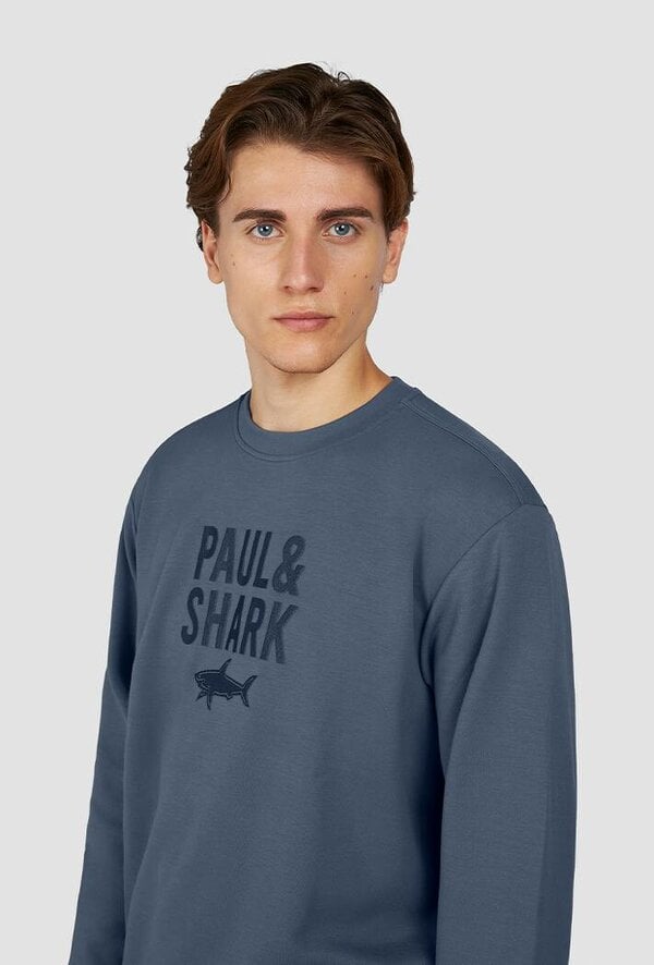 Paul & Shark Embroidered Logo X-Soft Fleece Cotton Sweatshirt