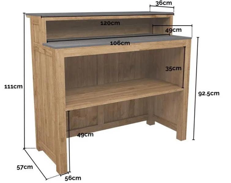 Ocean Designs Barletta Teak Kitchen Coffee Bar Unit