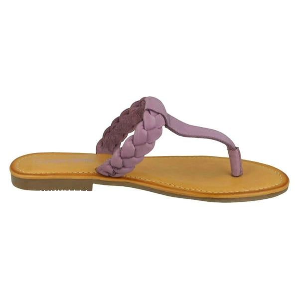 Leather Collection Ladies Leather Collection Braided Toepost Sandals