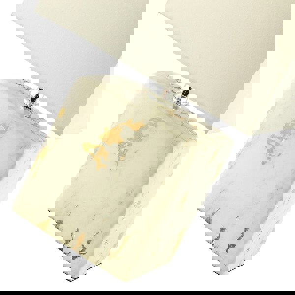 Designer Square Ceramic Table Lamp with Gold Marble Effect Finish Image 5