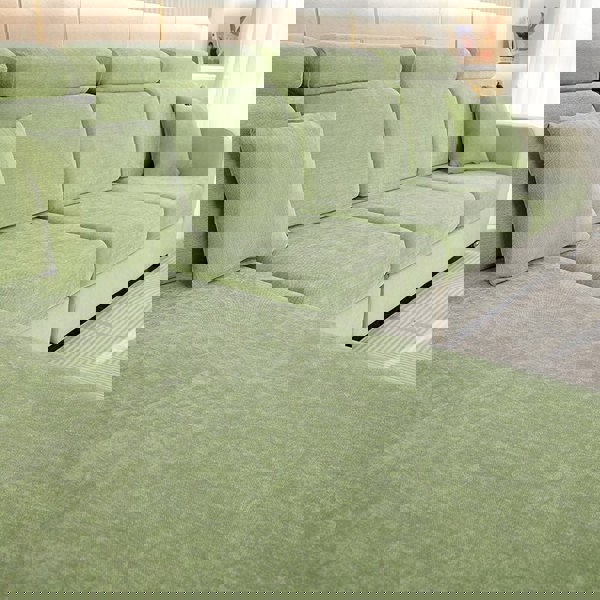 Anyhouz Anyseat Sofa Cover Mint Green L-Shape Polyester Chenille Thick Stretchable Cushion For Living Room Enlarge Size Medium