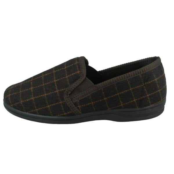 Spot On Mens Spot On Checked Upper Gusset Slipper Jaydon