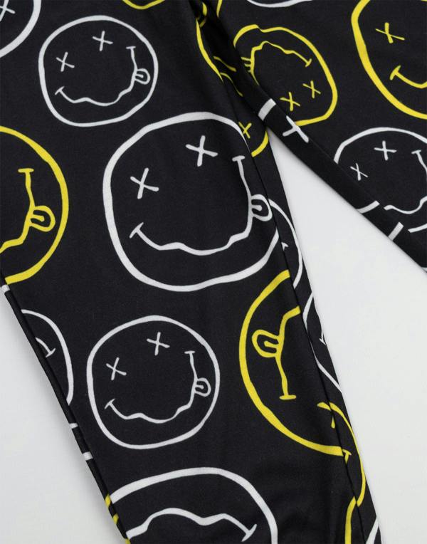 Vanilla Underground Nirvana Unisex Kids Black Logo Long Sleeve Long Leg Pyjama Set