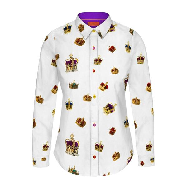 THE CROWN WOMENS PRINT SHIRT - Premium Men's Patterned Shirt by Claudio Lugli | Bold Design, Tailored Fit, Best Printed Shirts