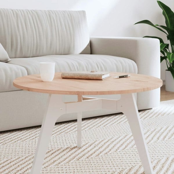Berkfield Table Top �_�”�_70x1.5 cm Round Solid Wood Beech
