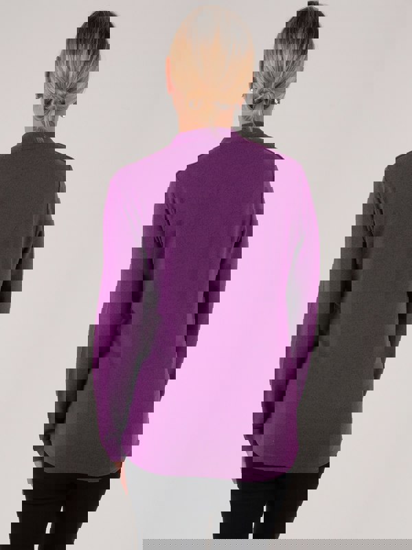 PennyPlain Hi Back V Long Sleeve   - Amethyst