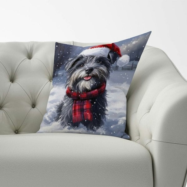 Warren Reed Christmas Skye Terrier Cushion