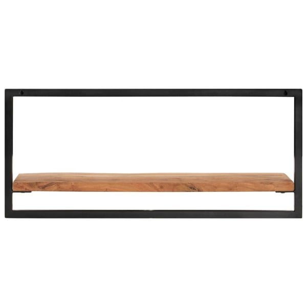 Berkfield Wall Shelves 2 pcs 80x25x35 cm Solid Wood Acacia and Steel