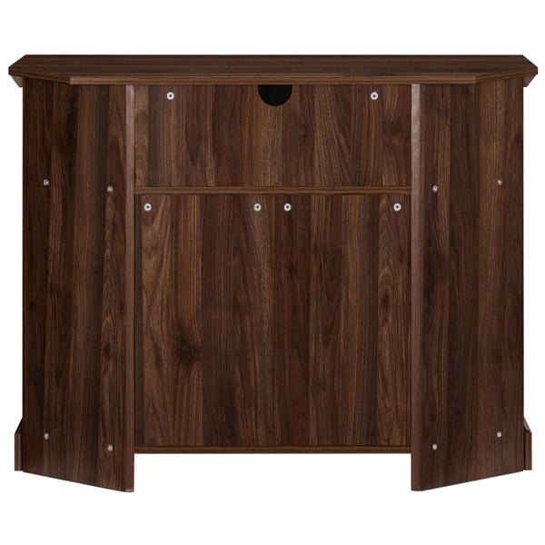 Homeology SAVANNAH True-Corner-Friendly Walnut 6-Shelf Luxury Cabinet Suitable for Flat Screen TVs up to 50"