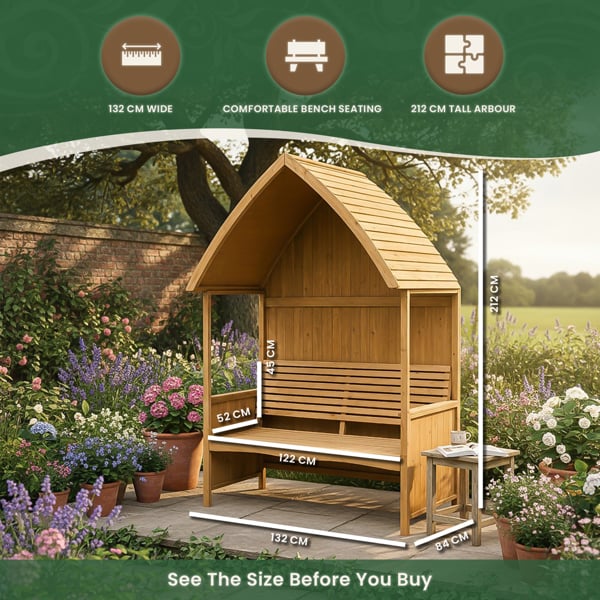 The Garden Marketplace Garden Arbour with Integral Bench