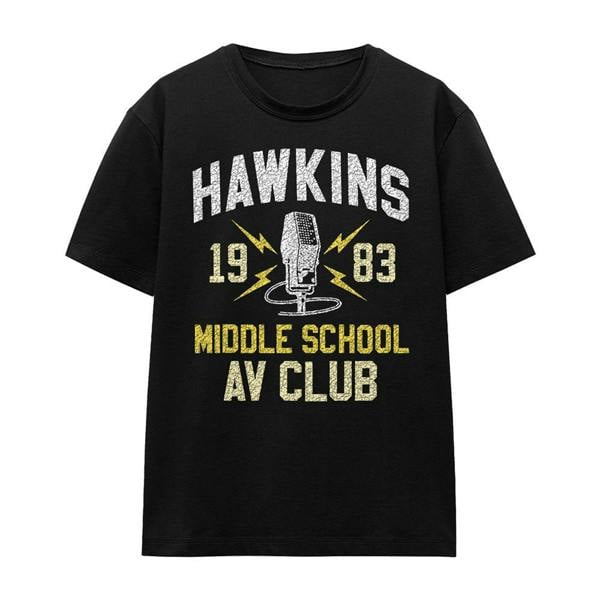 Stranger Things Womens/Ladies Hawkins Middle School T-Shirt - Black - 