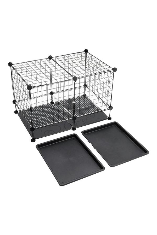 Living and Home Black Iron Dog Cage with Removable Tray