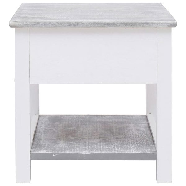 Berkfield Side Table Grey 40x40x40 cm Paulownia Wood