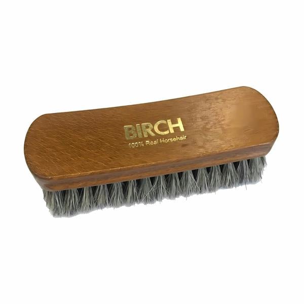 BIRCH Horsehair Brush Large - For Polishing Shoes, Boots and Leather 17cm