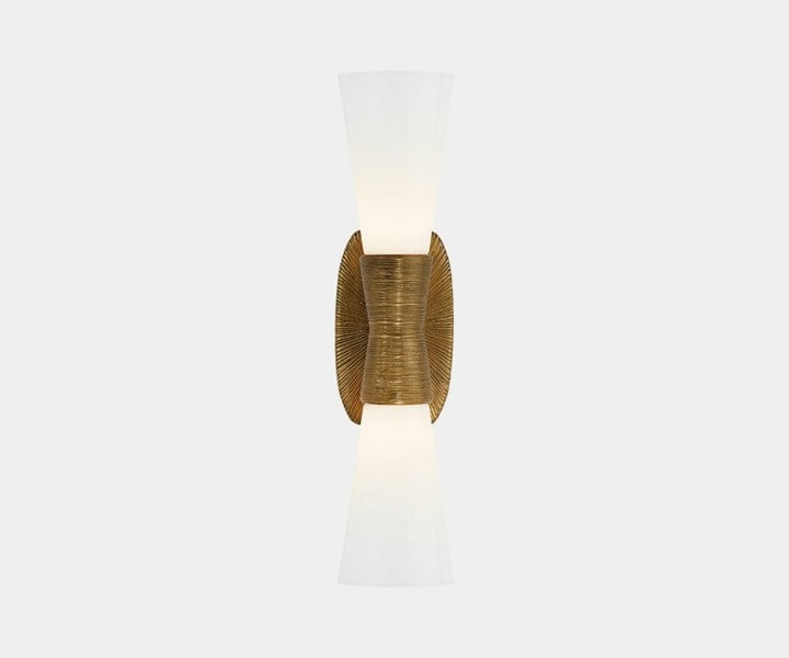 Kelly Wearstler Utopia Small Double Bath Sconce in Bronze with Glass Shades - Luxury Bathroom Lighting