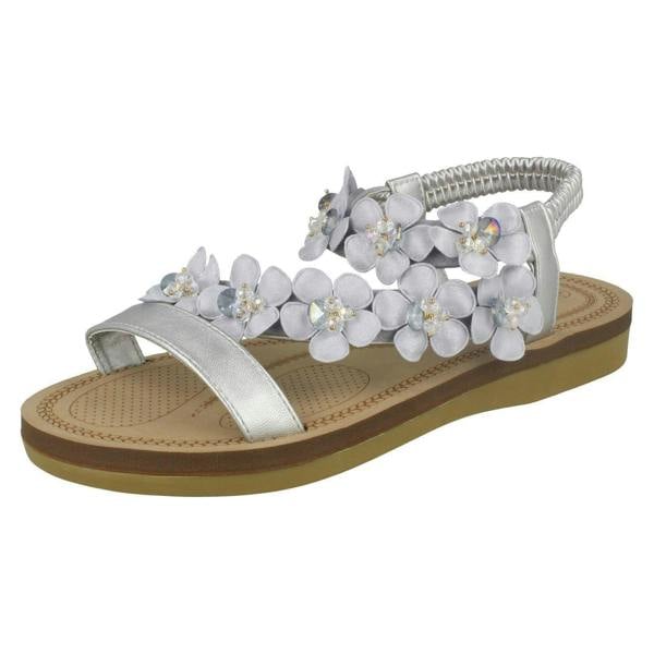 Anne Michelle Ladies Anne Michelle Flower Trim Sandals