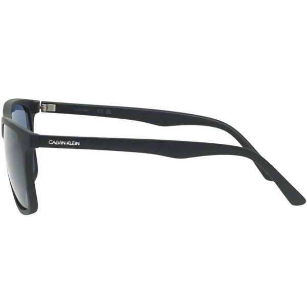 Calvin Klein Solid Blue Lens Matte Black Sunglasses