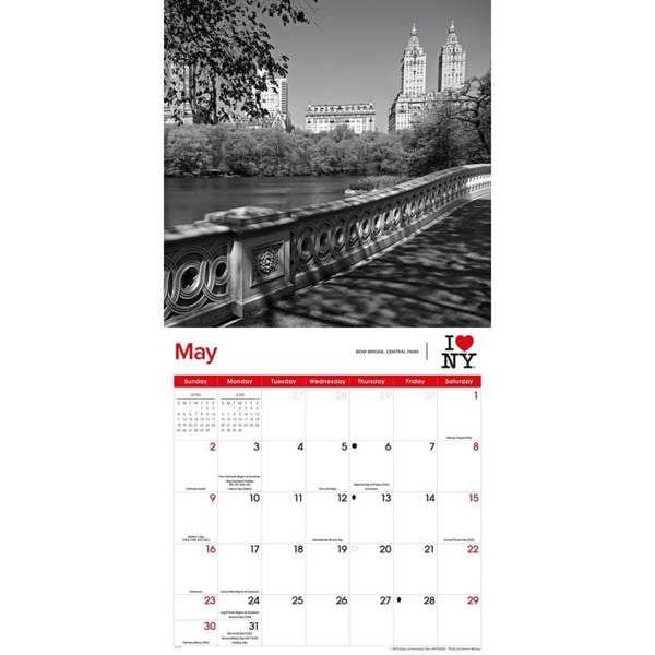 New York I Love NY City Black and White Calendar 2027, Wall Calendars, Month To View, Travel, Gift
