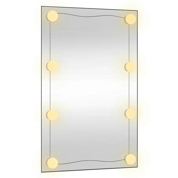Berkfield Wall Mirror with LED Lights 40x60 cm Glass Rectangle