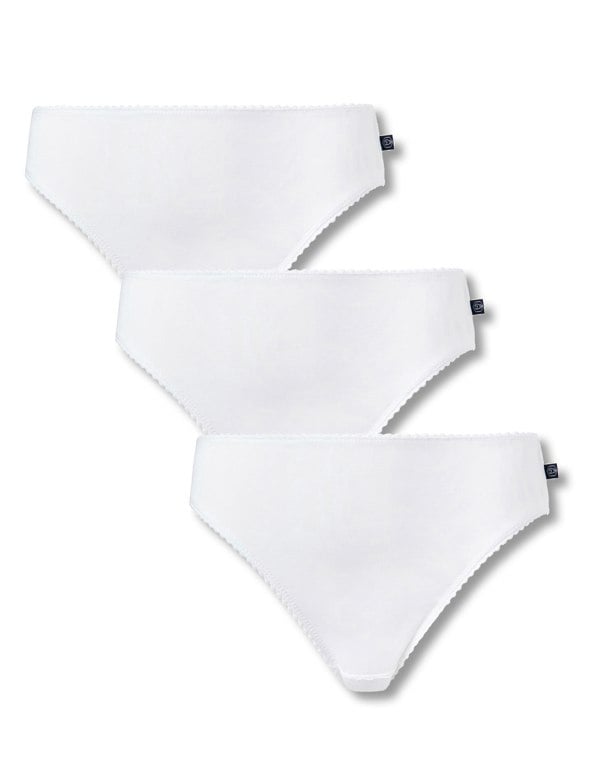 Three-pack Women's High Leg Knickers – White - British Boxers