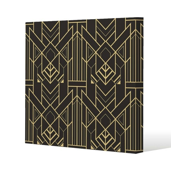 Benjamin Tate Design Golden lined shape (Canvas Print)