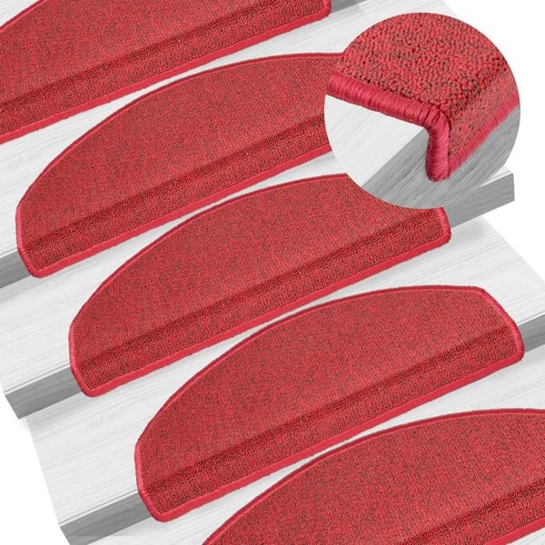 Berkfield Stair Mats 10 pcs 65x24x4 cm Bordeaux Red