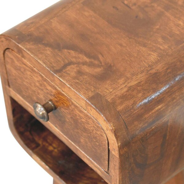 Wyld Haus Cagliari Small Chestnut Curve Lower Bedside Table