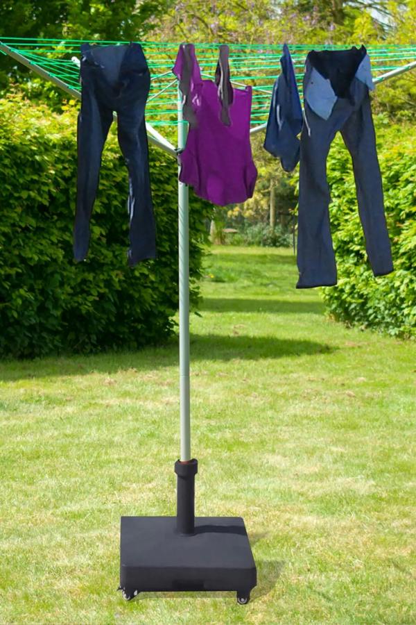 Groundlevel Easy move 27kg 4 Wheel Parasol Base / Portable Washing Line Holder