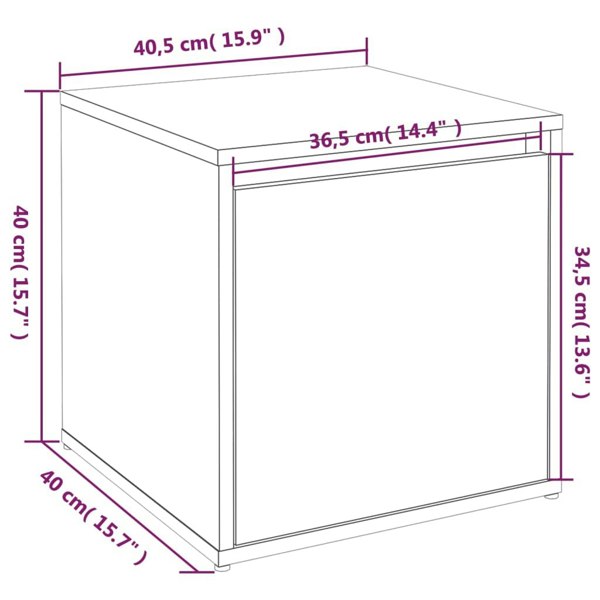 Berkfield Box Drawer Concrete Grey 40.5x40x40 cm Engineered Wood
