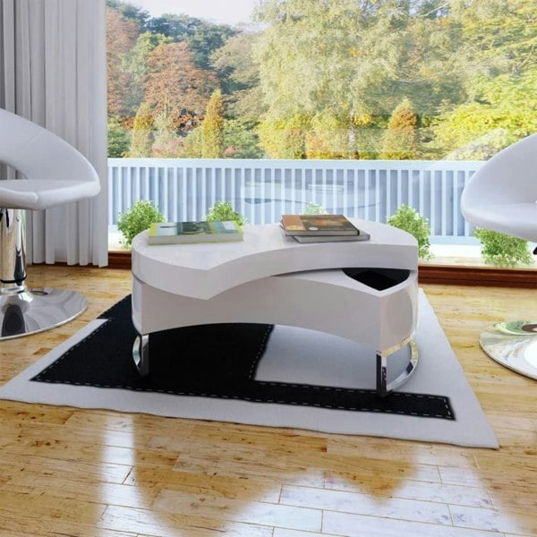 Berkfield Coffee Table Shape-adjustable High Gloss White