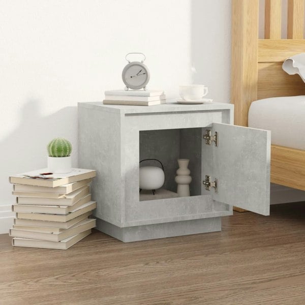 Berkfield Bedside Cabinet Concrete Grey 44x35x45 cm Engineered Wood
